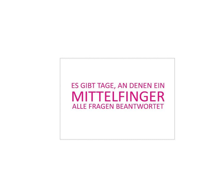 17;30, POSTKARTE Mittelfinger
