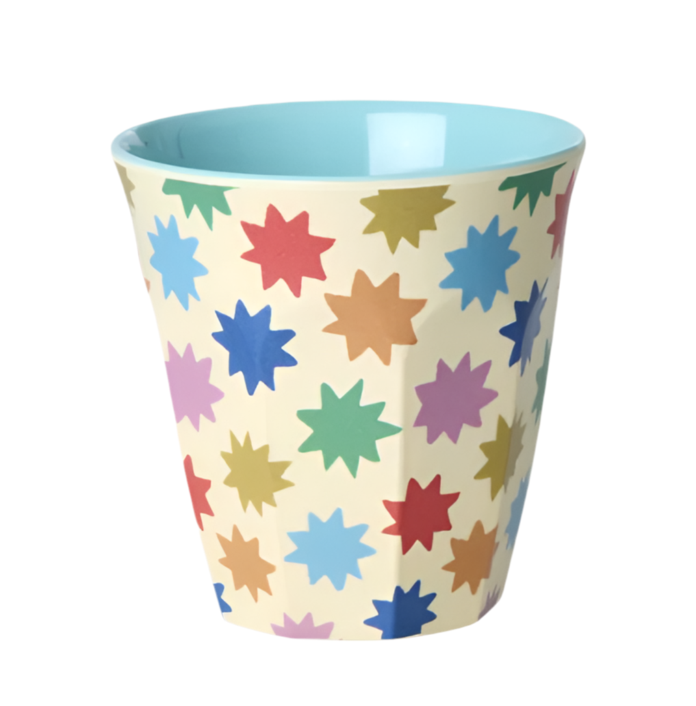 RICE Becher Melamin, Größe Medium, STERNE BLAU