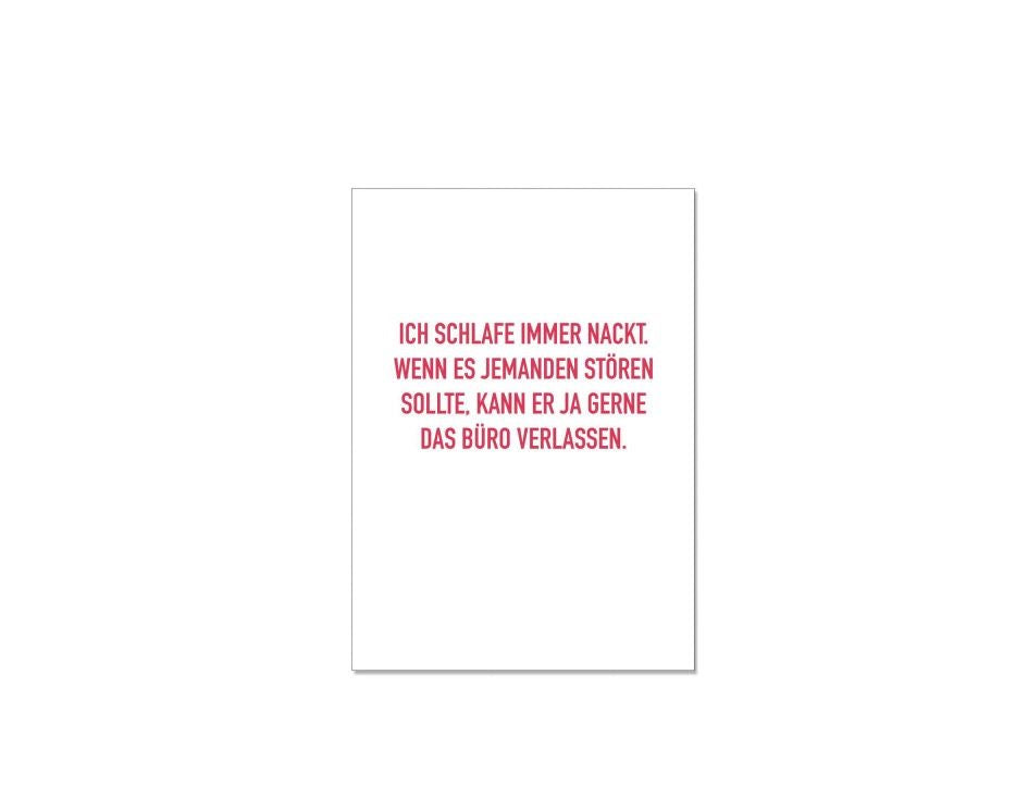 17;30, POSTKARTE Nackt schlafen