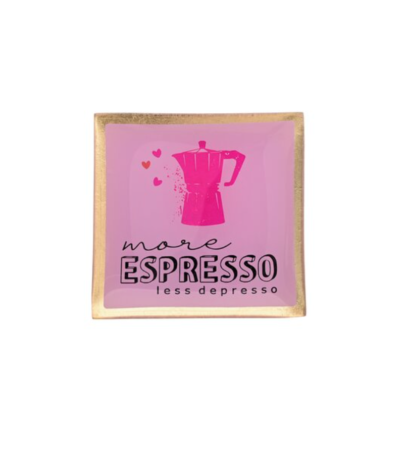 GIFTCOMPANY, Glasteller More espresso less depresso