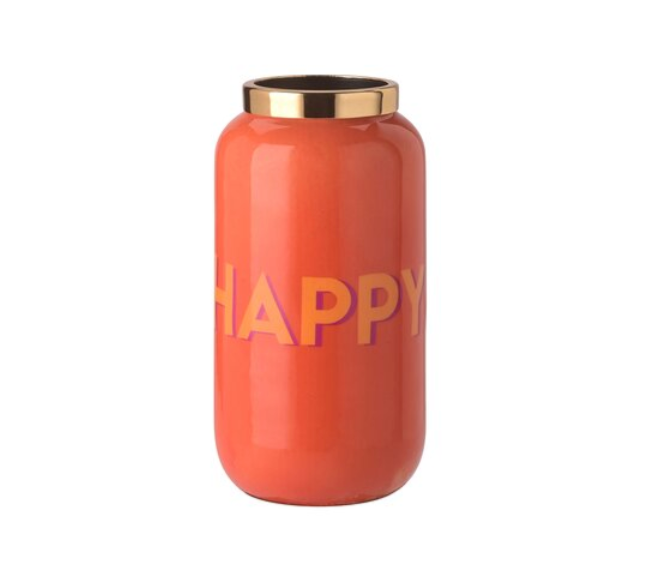 GIFTCOMPANY Vase mit Metallring, Happy