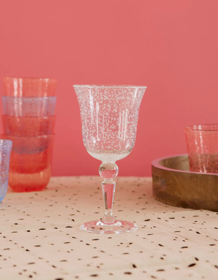 RICE Acryl Glas, Bubble Weinglas, Farbe Klar/Transparent