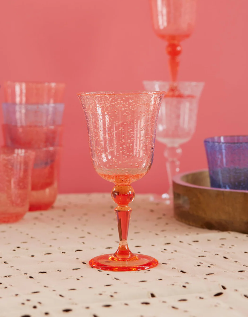 RICE Acryl Glas, Bubble Weinglas, Farbe Pfirsich