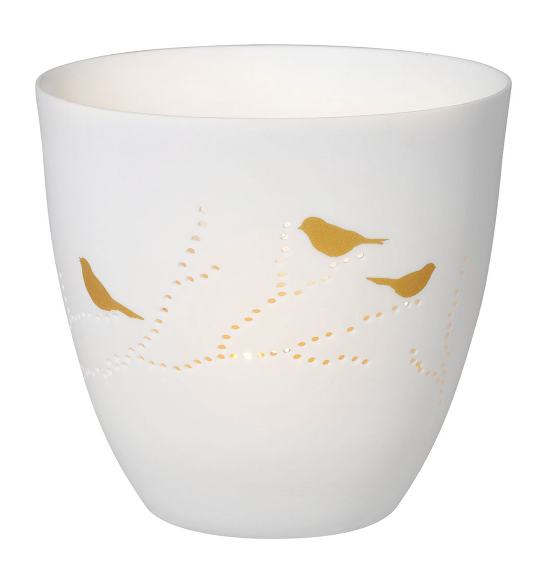 Räder, Windlicht, Vögel