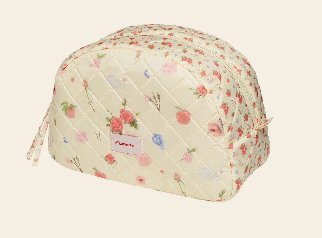 MAANESTEN Kosmetiktasche, Rosen, Beige