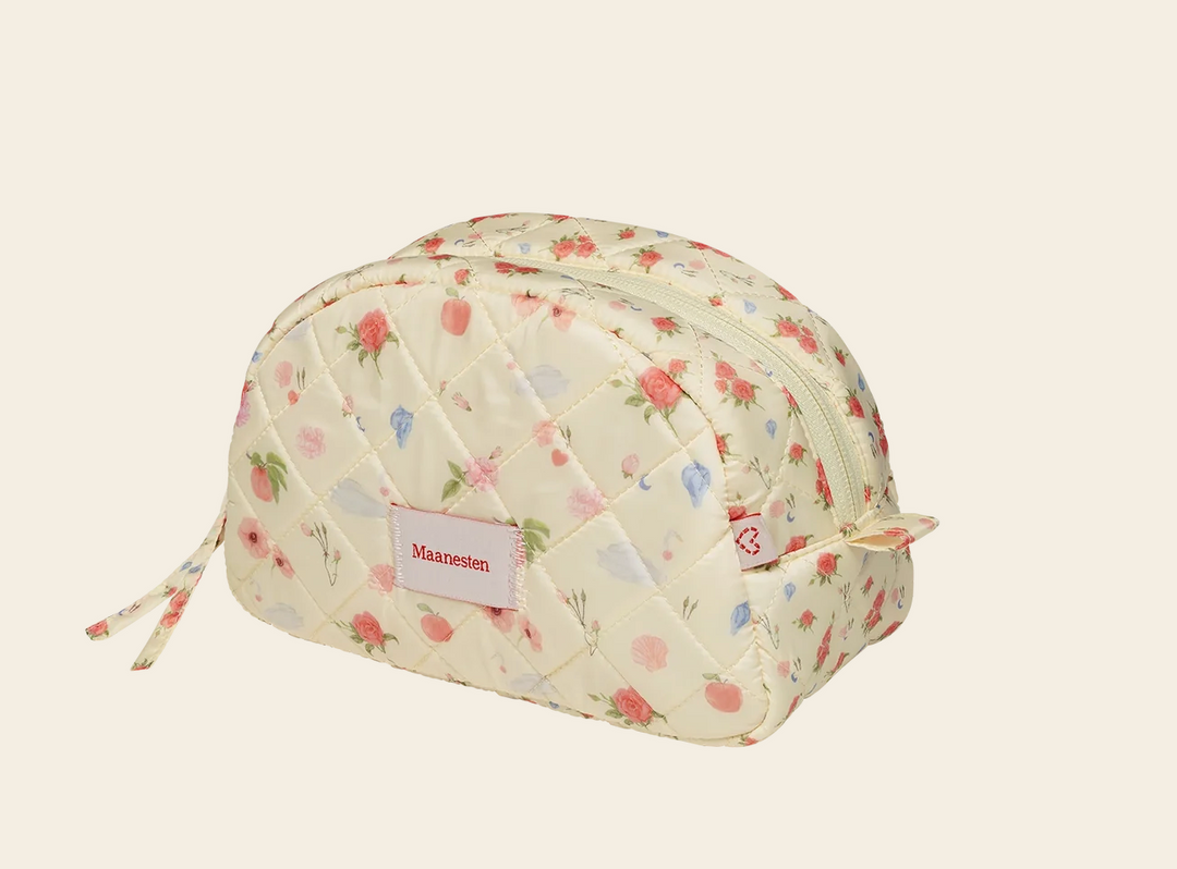 MAANESTEN Kosmetiktasche, Medium, Rosen, Beige