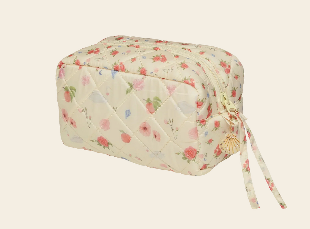 MAANESTEN Kosmetiktasche, Klein, Rosen, Beige