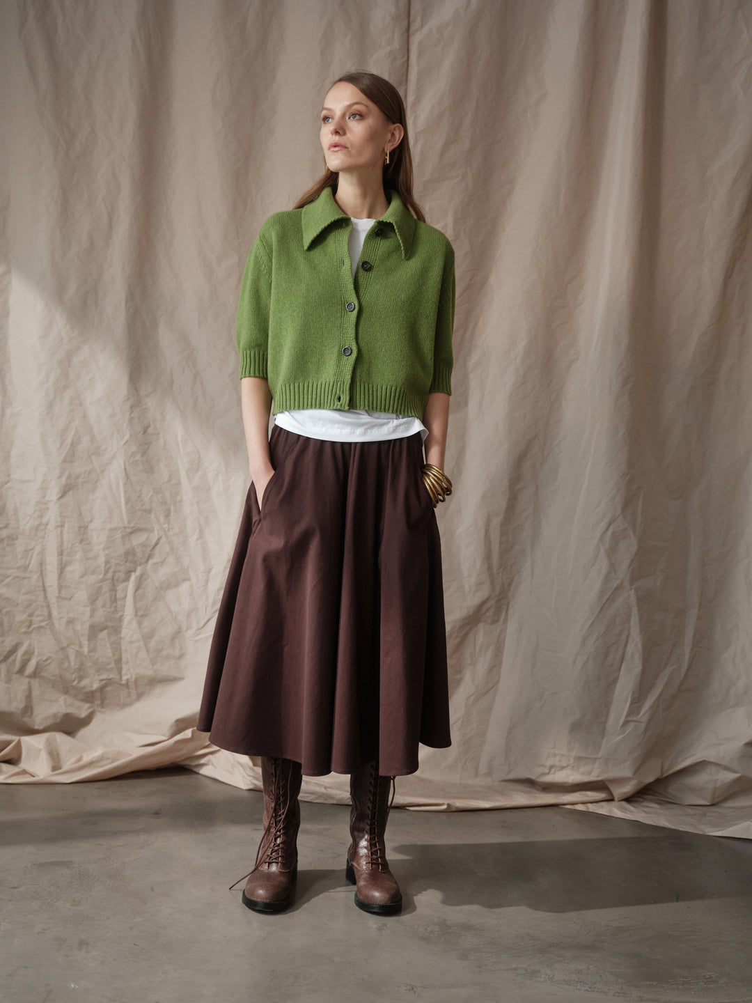 FLOOR Strickjacke mit Kragen