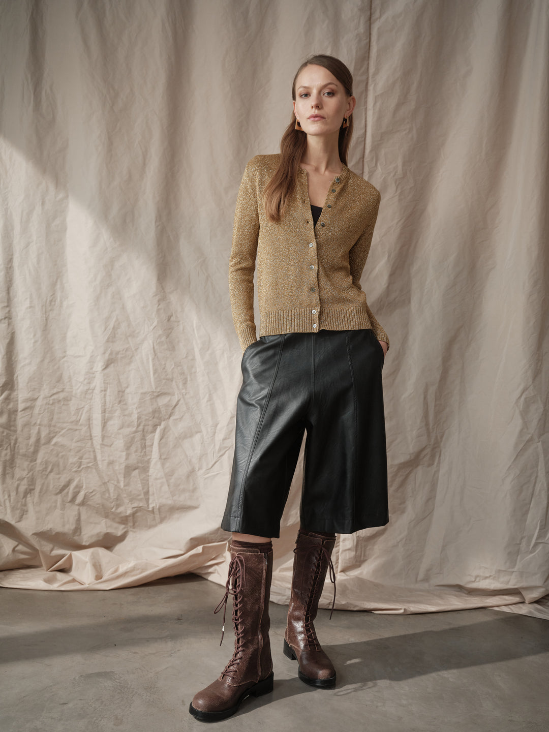 FLOOR Strickjacke Gold