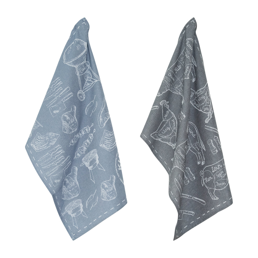 PAD CONCEPT GESCHIRRTUCH Grill, 2er Set,Farbe Grau