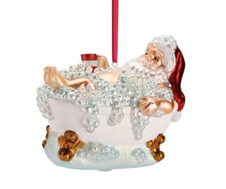 WEIHNACHTSKUGEL Weihnachtsmann in Badewanne