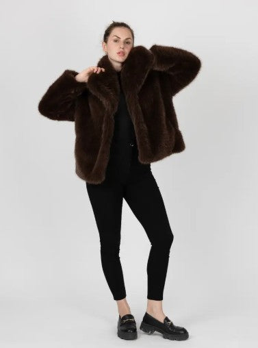 PELZJACKE Kunstfell St. Antoinne, Farbe Dunkelbraun