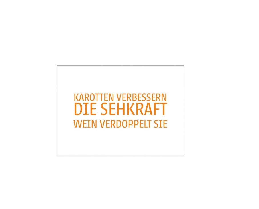 17;30, POSTKARTE Karotten und Wein