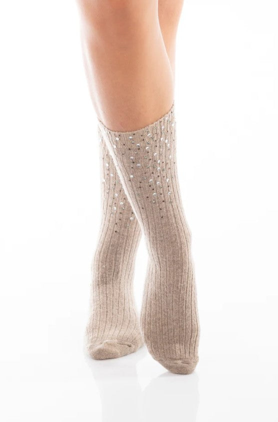 DAILYSOCKS Socken Marie mit Strass, Farbe Camel