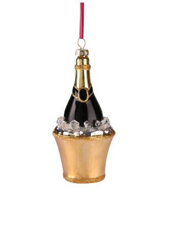 WEIHNACHTSKUGEL Champagnerflasche im Kühler