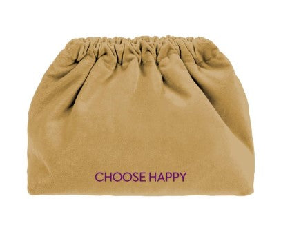 SORBET ISLAND Tasche Clutch "CHOOSE HAPPY", Farbe Curry