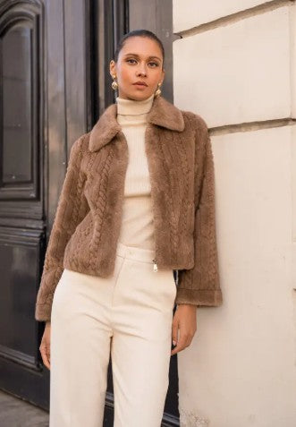 PELZJACKE Kunstfell St. Moritz, Farbe Hellbraun