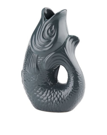 GIFTCOMPANY, Karaffe Fisch Vase Monsieur Carafon, Größe S, Farbe Grau