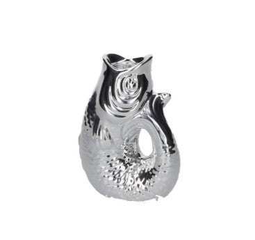 GIFTCOMPANY, Fisch Monsieur Carafon, Kerzenhalter, Größe XS, Farbe Silber