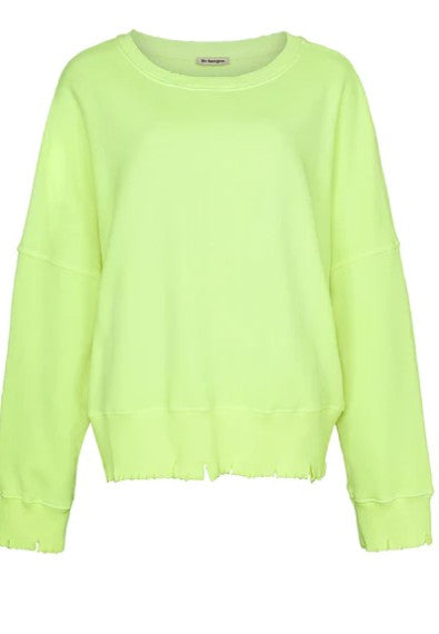 LIV BERGEN Sweatshirt Distressed Neon Gelb