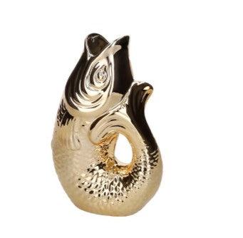 GIFTCOMPANY, Karaffe Fisch Vase Monsieur Carafon, Größe S, Farbe Gold