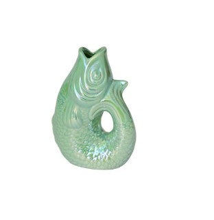 GIFTCOMPANY, Karaffe Fisch Vase Monsieur Carafon, Größe XS, Farbe Mint schillernd