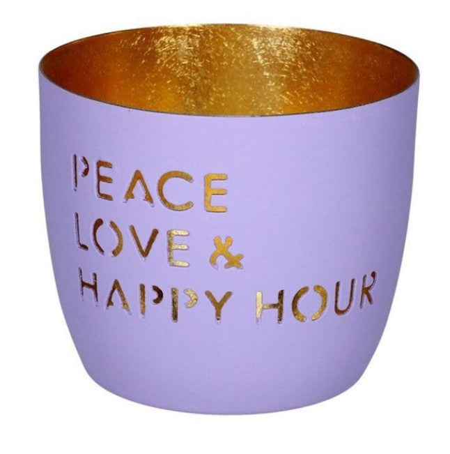 GIFTCOMPANY Windlicht Madras PEACE, LOVE, HAPPY HOUR