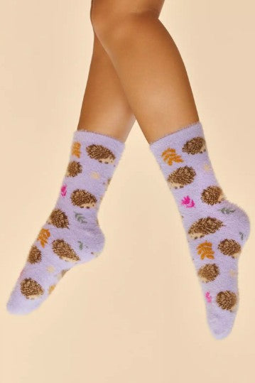 POWDER Kuschelsocken Igel Flieder