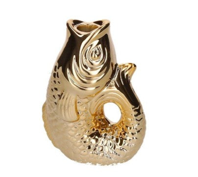 GIFTCOMPANY, Fisch Monsieur Carafon, Kerzenhalter, Größe XS, Farbe Gold