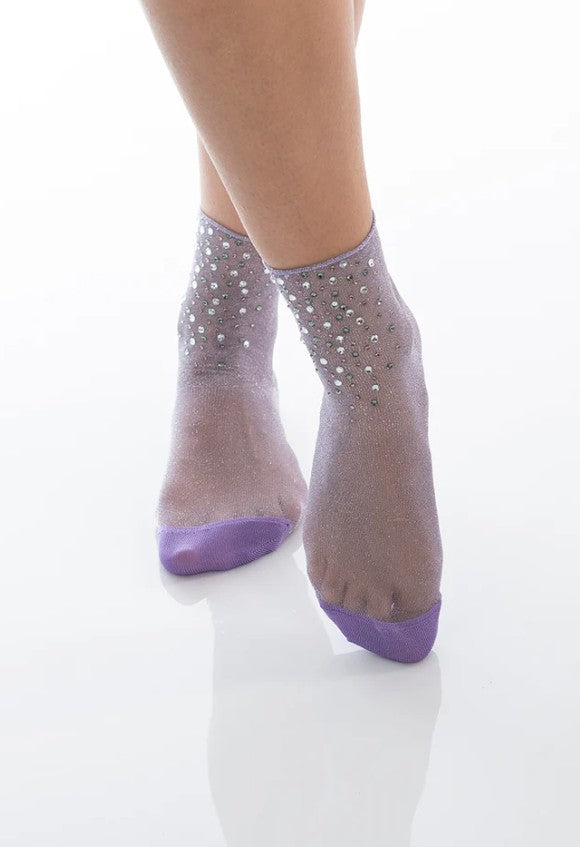 DAILYSOCKS Glitzersocken Laila, Farbe Lila/Flieder