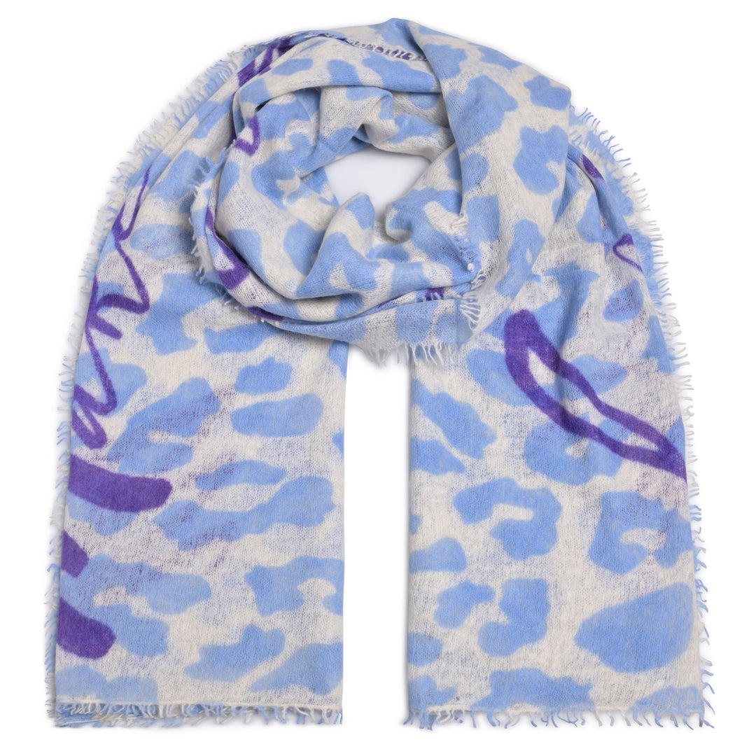CUTE STUFF Cashmere Schal Leo Priority in Hellblau Milky Sky