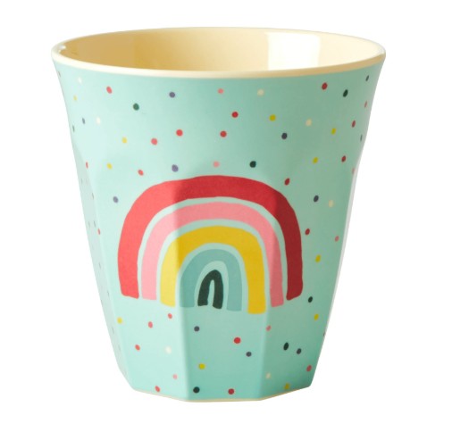 RICE Becher Melamin, Größe Medium, REGENBOGEN