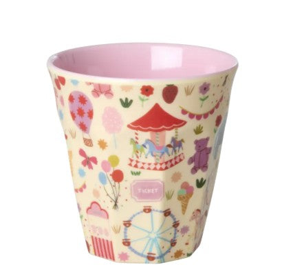 RICE Becher Melamin, Größe Medium, ZIRKUS PINK