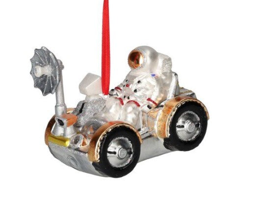 WEIHNACHTSKUGEL Astronaut mit Mondauto