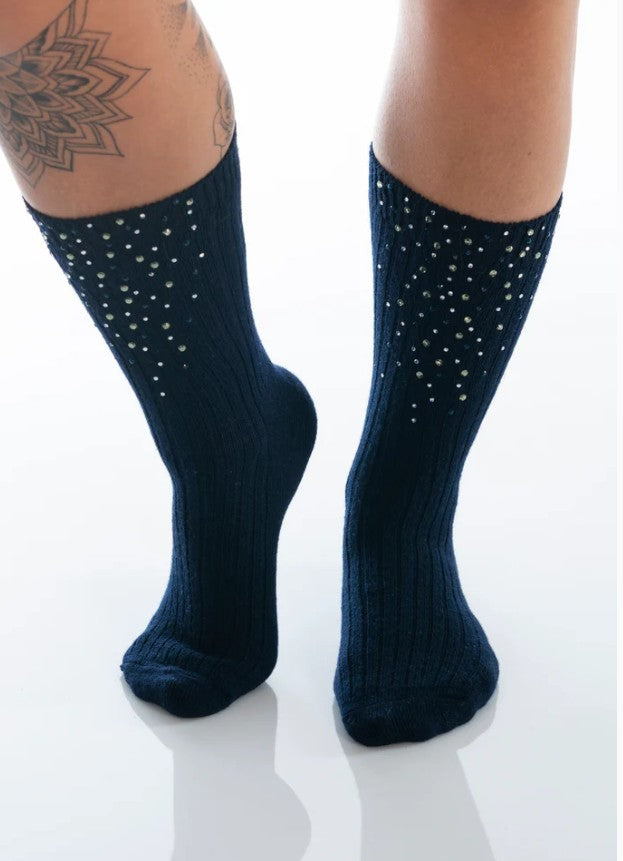 DAILYSOCKS Socken Marie mit Strass, Farbe Navy