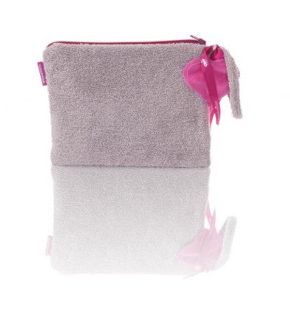 FARBENFREUNDE Frottee Clutch Tasche Platingrau