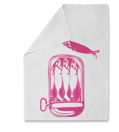 NOBIS GESCHIRRTUCH Sardinendose, Neon Pink, 50x70 cm