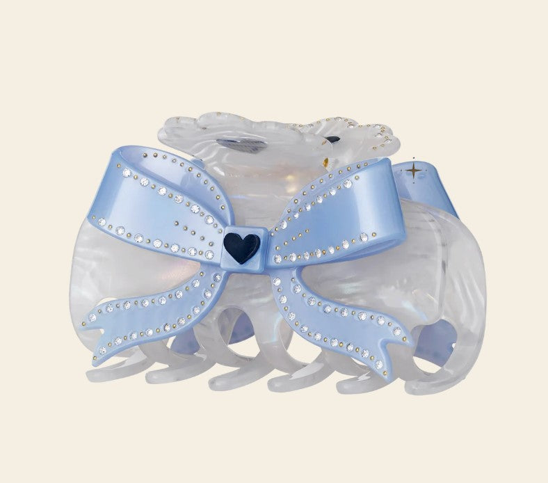 MAANESTEN Haarklammer Liliana Creme mit Schleife in Hellblau