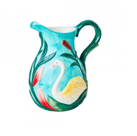 RICE Keramik Krug/Karaffe/Vase Vogel Schwan