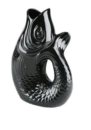 GIFTCOMPANY, Karaffe Fisch Vase Monsieur Carafon, Größe L, Farbe Schwarz