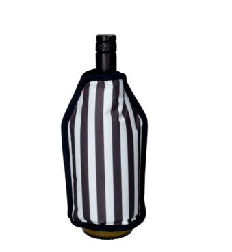 GIFTCOMPANY, Wein/Getränkekühler, Kühlmanschette STRIPES Schwarz/Weiß
