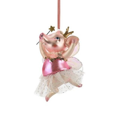 WEIHNACHTSKUGEL Schwein als Ballerina