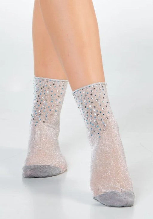 DAILYSOCKS Glitzersocken Laila, Farbe Silber
