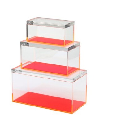 GIFTCOMPANY Tokio Box 3er Set Acryl, Farbe Neon Orange