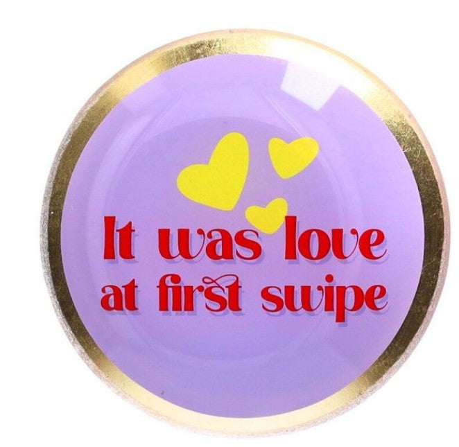 GIFTCOMPANY Glasteller Loveplates IT WAS LOVE AT THE FIRST SWIPE