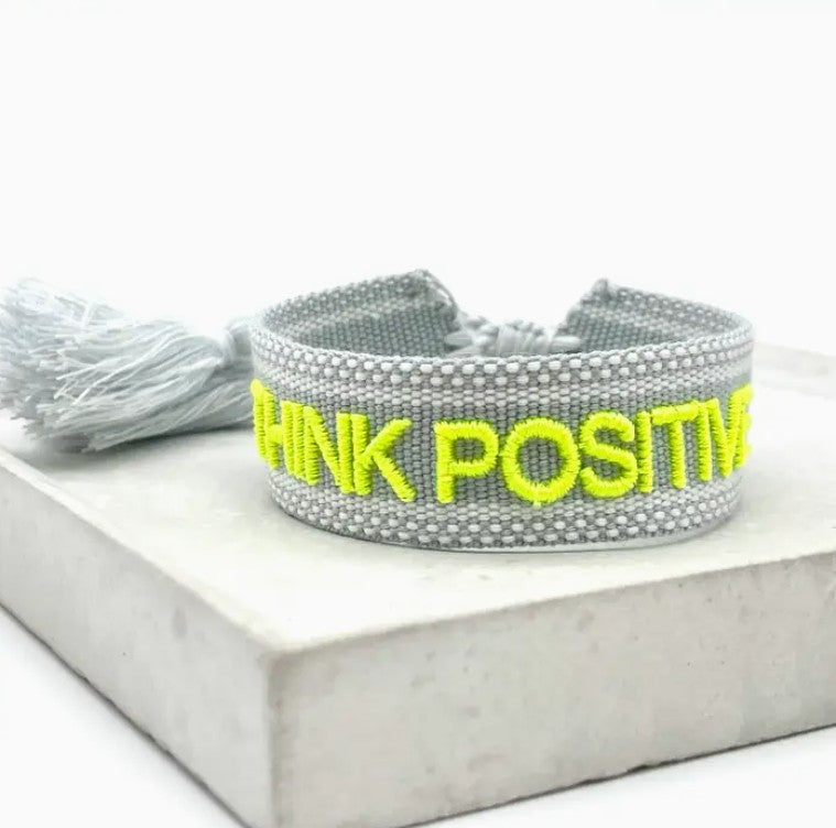 STATEMENT ARMBAND aus Stoff THINK POSITIVE
