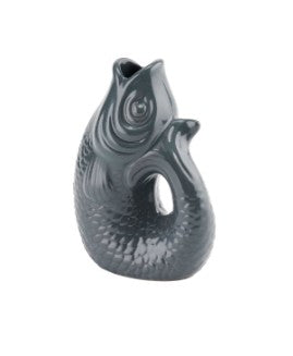 GIFTCOMPANY, Karaffe Fisch Vase Monsieur Carafon, Größe XS, Farbe Grau