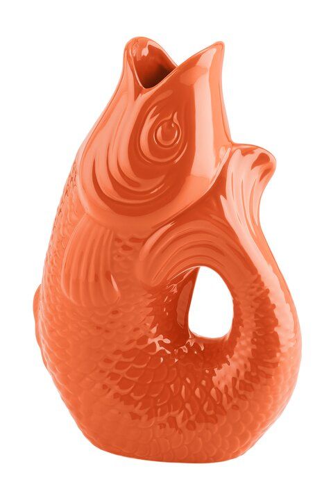 GIFTCOMPANY, Karaffe Fisch Vase Monsieur Carafon, Größe L, Farbe Hummer Orange