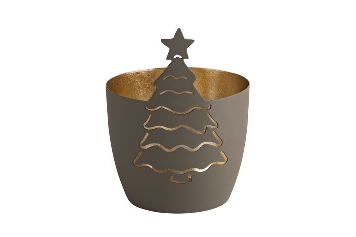 GIFTCOMPANY, Windlicht TANNE, Farbe Taupe