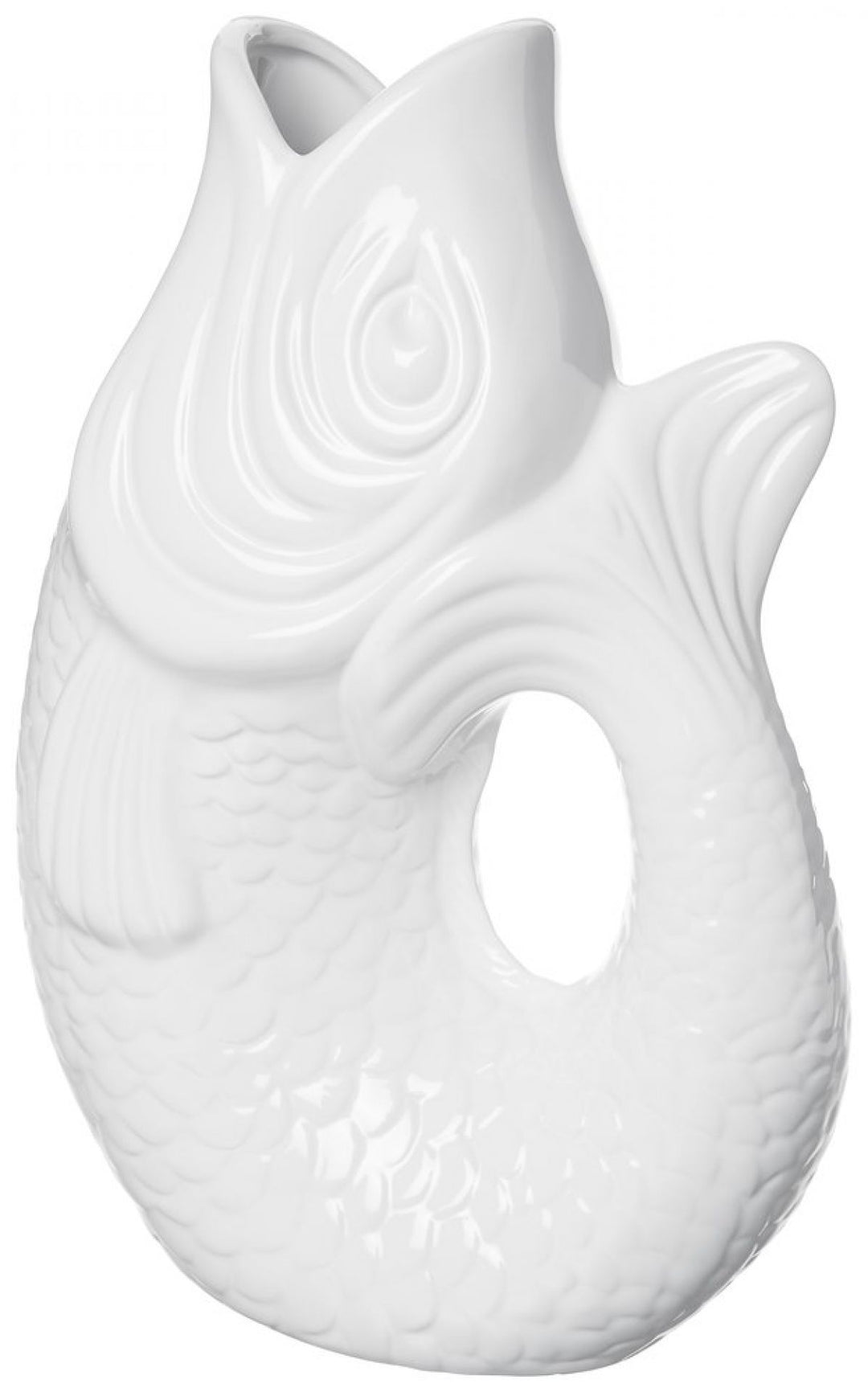 GIFTCOMPANY, Karaffe Fisch Vase Monsieur Carafon, Größe L, Farbe Weiß